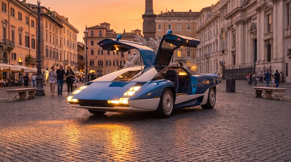 Parked-on-a-public-square-with-highlights-on.-Opening-doors.-copia