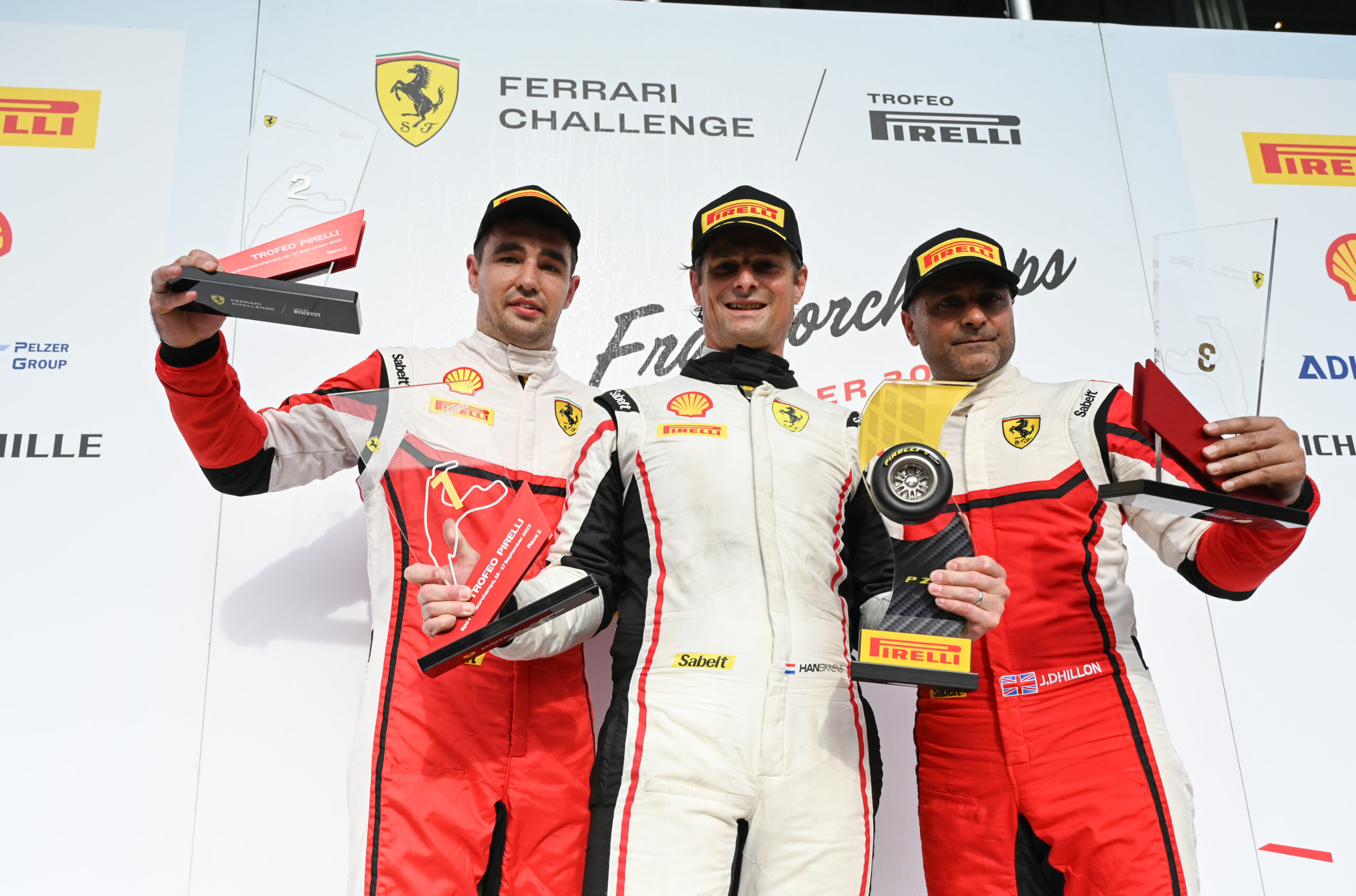 Le voci dal podio di Gara 2 a Spa nel Ferrari Challenge UK