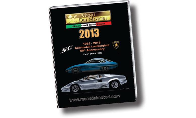 For collectors – Menu dei Motori 2013, un vero libro, dedicato al 50° Lamborghini e poi frutto di un accordo speciale con uno dei maggiori editori giapponesi: la NEKO PUBBLISHING