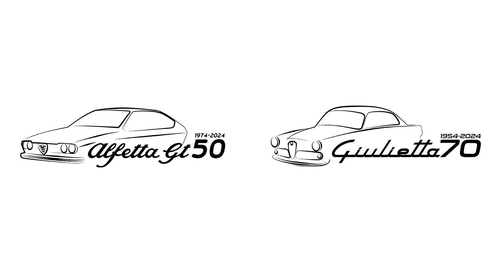 Con due nuovi loghi “made in Centro Stile”, Alfa Romeo celebra i 70’ di Giulietta e i 50’ dell’Alfetta GT