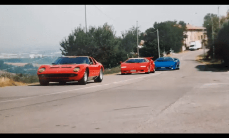 VIDEO Collection – Lamborghini V12 classic supercars: Miura, Countach, Diablo